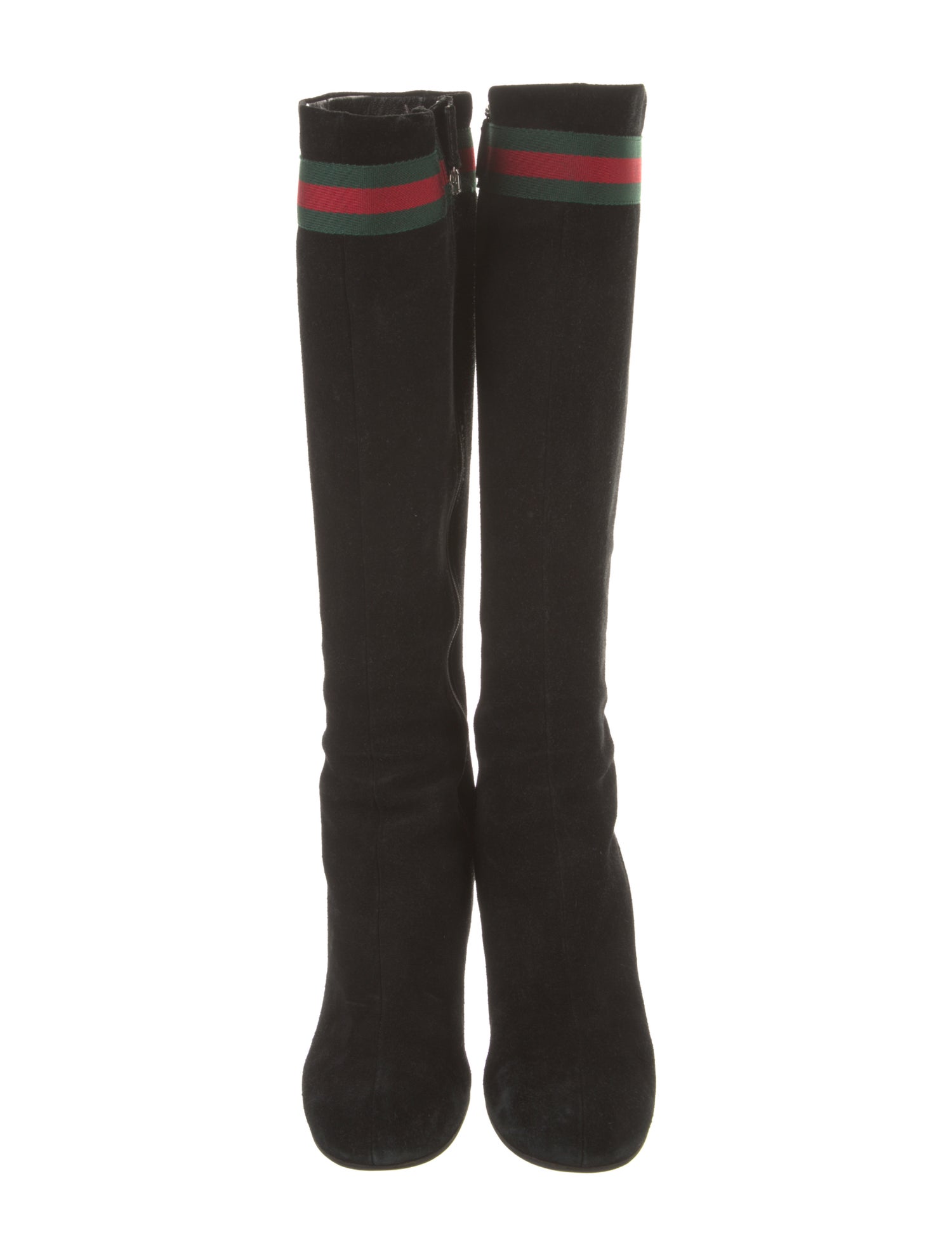 Gucci Web Accent Suede Boots